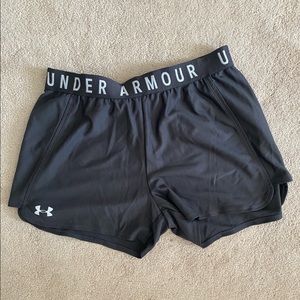 Gray under armor running shorts